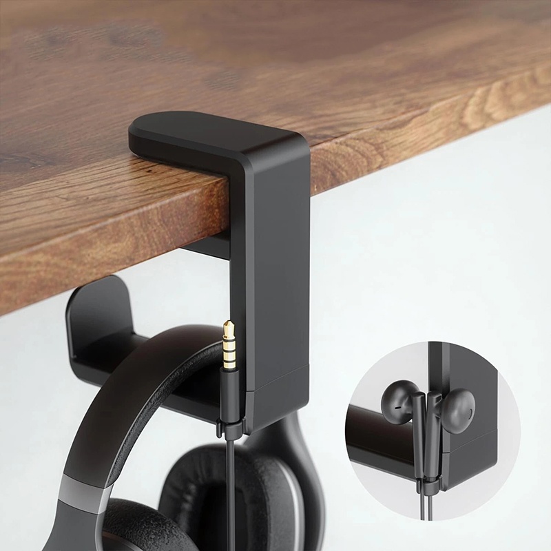 Desk Setup Game - ยูนิเวอร์แซล เดสก์ท็อป 360 ° ขาตั้งหูฟังแบบหมุนได้ ที่วางหูฟังปรับระดับได้