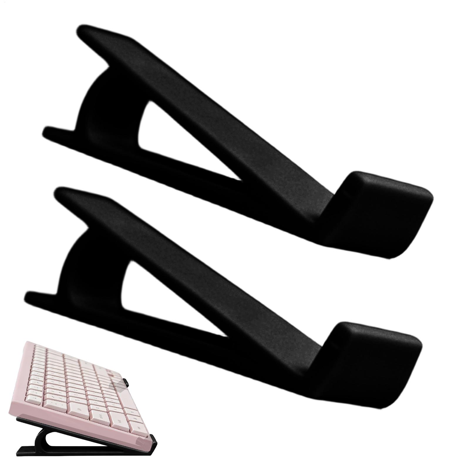 Desk Setup Game - แผ่นรองคีย์บอร์ดกันลื่นตามหลักสรีรศาสตร์ 2 ชิ้น ขาตั้งคอมพิวเตอร์แบบพกพาสำหรับพิมพ์งานบนโต๊ะ เล่นเกม ใช้ในบ้าน
