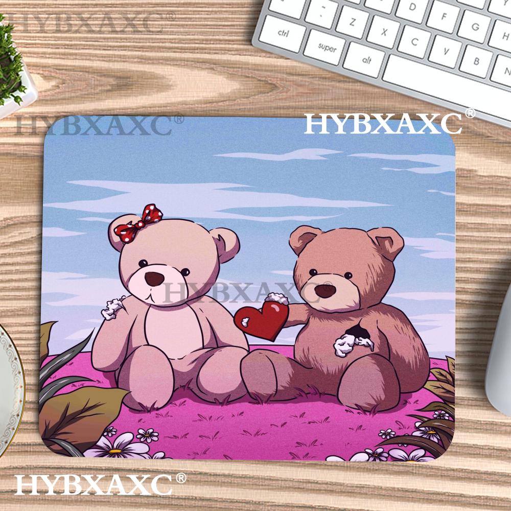 Work Desk Home Setup - แผ่นรองเมาส์ลายหมีเท็ดดี้คู่รักน่ารักสไตล์เรโทร พร้อมลายหัวใจ ขนาดเล็ก สำหรับโต๊ะทำงาน ใช้ได้ทั้งที่ออฟฟิศหรือที่บ้าน ดีไซน์ทันสมัยสำหรับการจัดวางอุปกรณ์ทำงาน