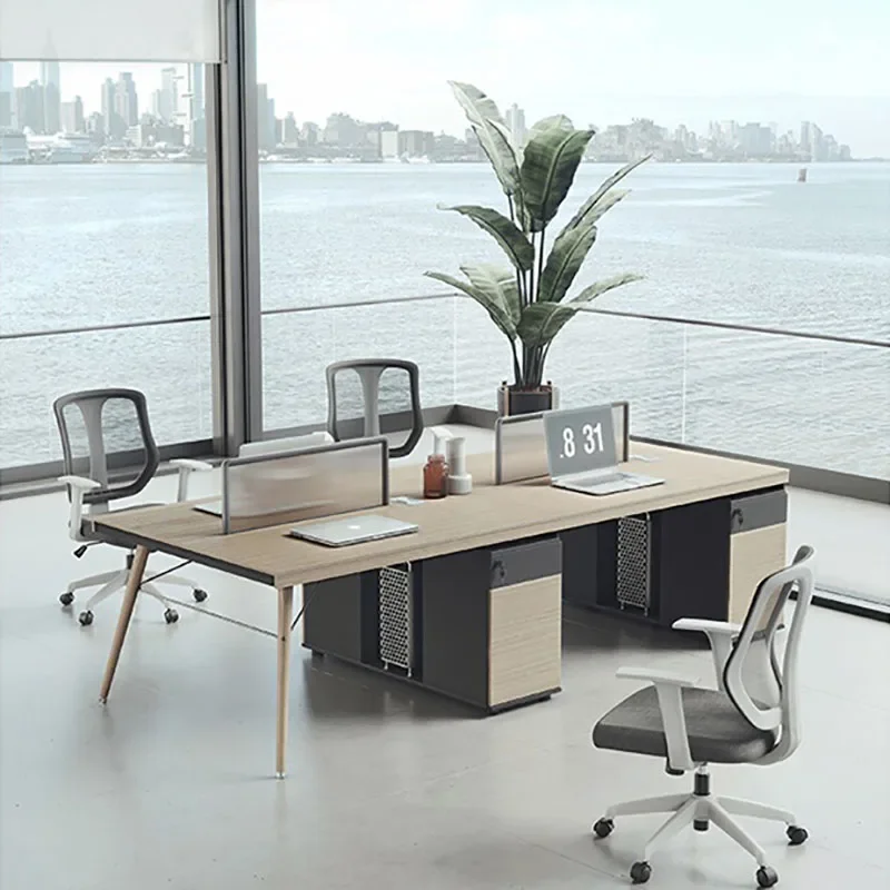Work Desk Home Setup - โต๊ะทำงานผู้บริหารไม้พร้อมที่เก็บของ โต๊ะนักเรียนทันสมัย โต๊ะทำงาน โต๊ะเขียนหนังสือพร้อมลิ้นชัก เฟอร์นิเจอร์สำนักงานที่บ้าน