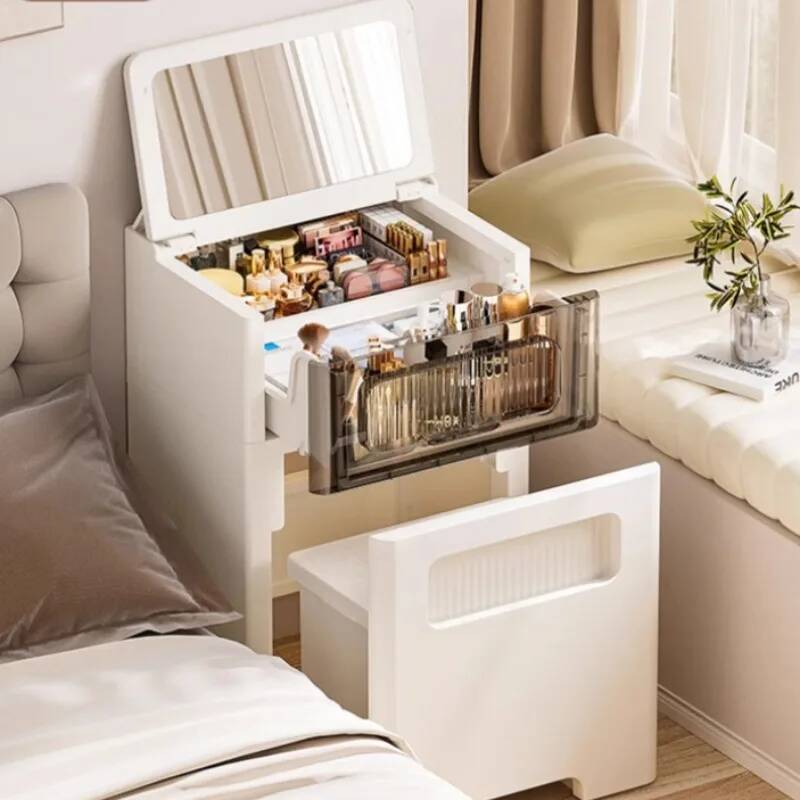 Desk Setup In Small Bedroom - โต๊ะเครื่องแป้งแบบ 3 in 1 พร้อมกระจก ชุดโต๊ะเครื่องแป้งขนาดเล็กพร้อมลิ้นชักสำหรับแต่งหน้า