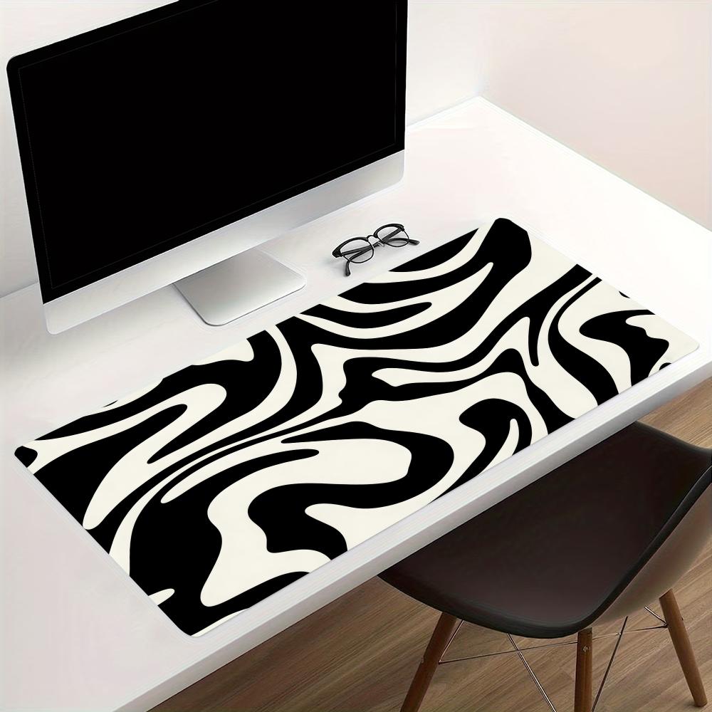 Desk Setup Gaming And Work - แผ่นรองเมาส์ขนาดใหญ่ลายศิลปะม้าลายแบบทันสมัย พร้อมพื้นยางกันลื่น สำหรับโต๊ะทำงาน ใช้กับคอมพิวเตอร์แล็ปท็อป เหมาะสำหรับการเล่นเกมและการทำงานประจำวัน