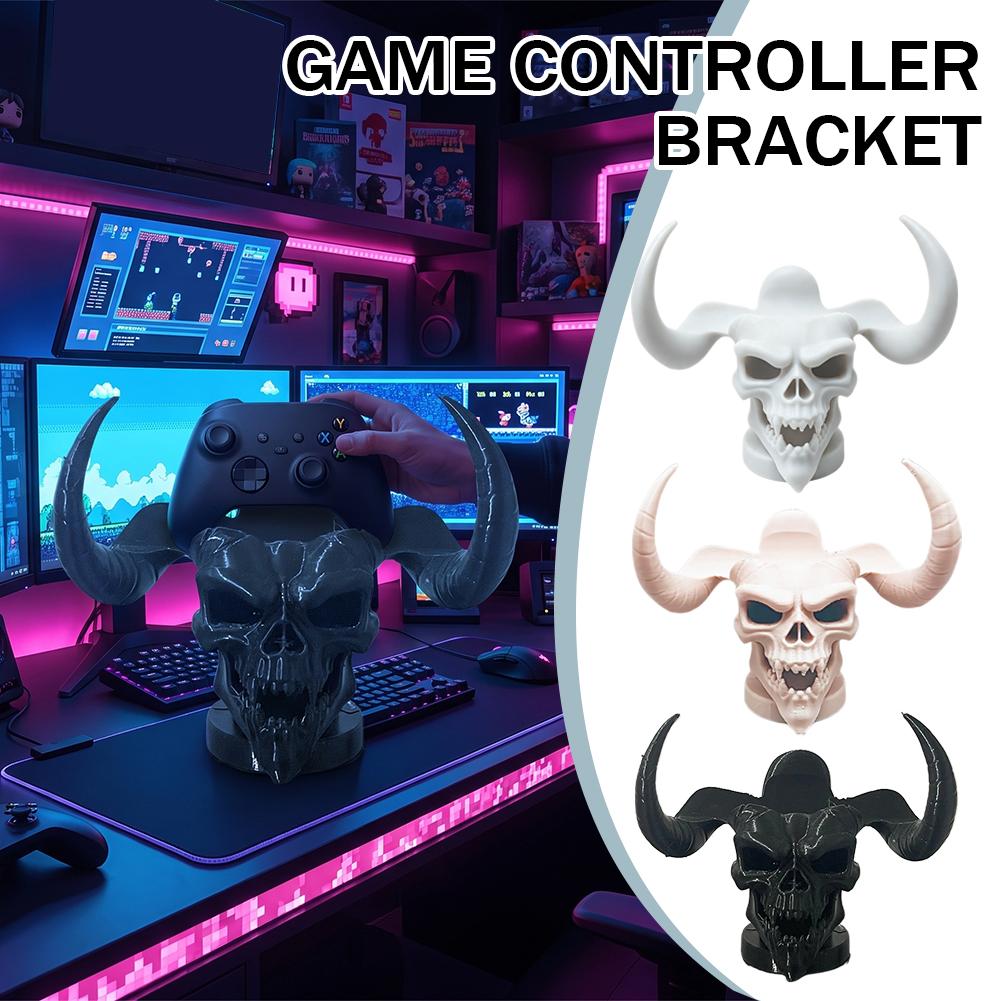 Desk Setup Game - ที่วางจอยเกมรูปหัวกะโหลกปีศาจสุดเท่ สำหรับจัดระเบียบโต๊ะทำงาน ใช้ได้กับจอยเกม PS5 PS4 อุปกรณ์เสริมสำหรับเกมเมอร์