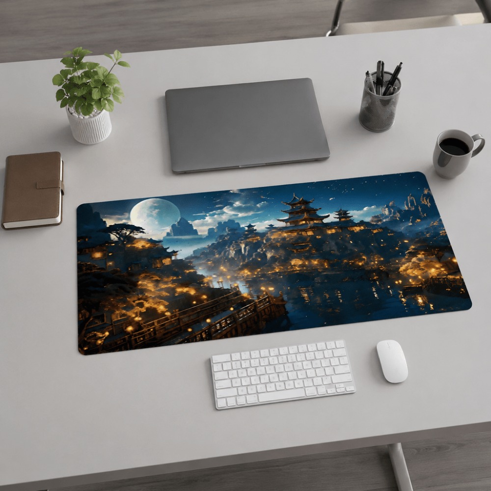 แผ่นรองโต๊ะทรงยาวลายเมืองแฟนตา - Work Desk Home Setup บทวิจารณ์และราคา