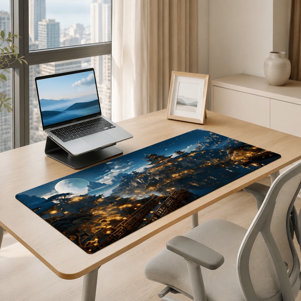 แผ่นรองโต๊ะทรงยาวลายเมืองแฟนตา - Work Desk Home Setup บทวิจารณ์และราคา