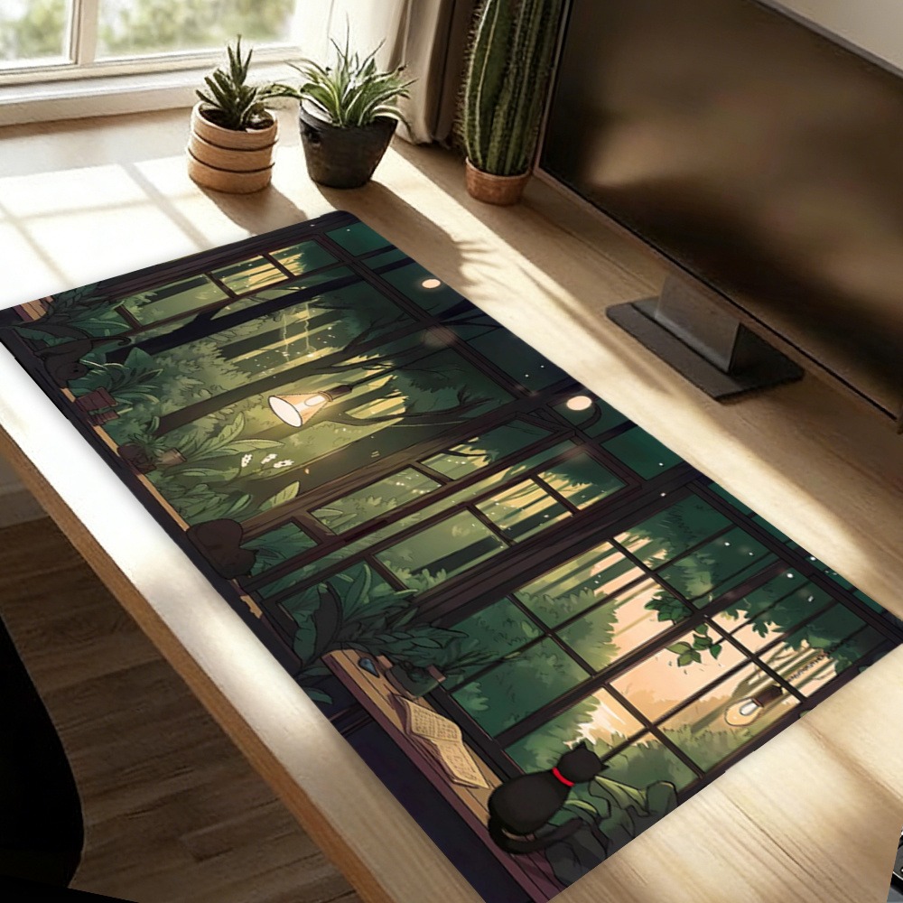 แผ่นรองเมาส์ลายต้นไม้สีเขียว - - Desk Setup With Plants บทวิจารณ์และราคา
