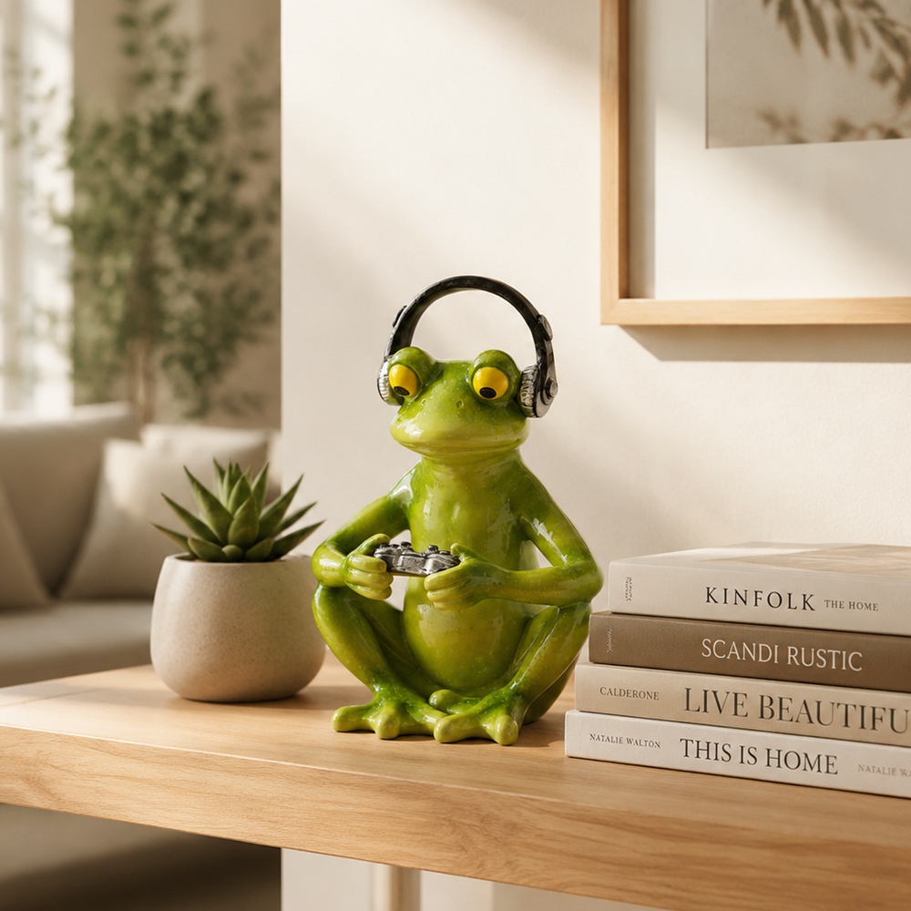 รูปปั้นกบเกมเมอร์สุดฮา พร้อมหู - Desk Setup Headphones บทวิจารณ์และราคา