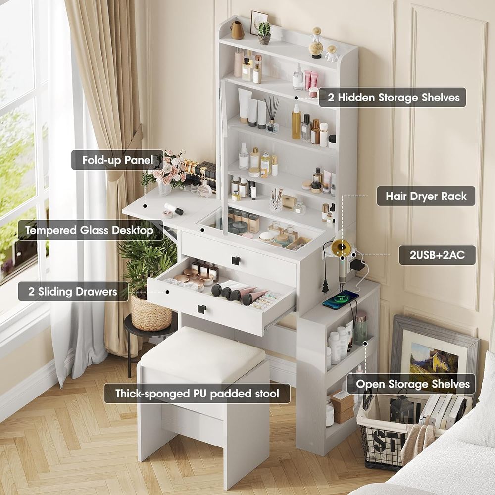 โต๊ะเครื่องแป้งขนาดเล็ก Vabche - Desk Setup In Small Bedroom บทวิจารณ์และราคา
