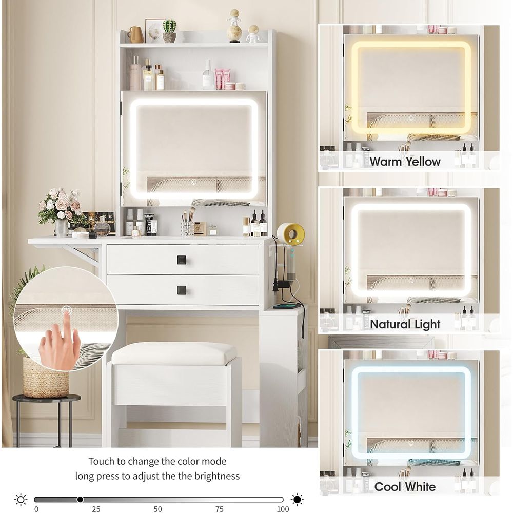 โต๊ะเครื่องแป้งขนาดเล็ก Vabche - Desk Setup In Small Bedroom บทวิจารณ์และราคา
