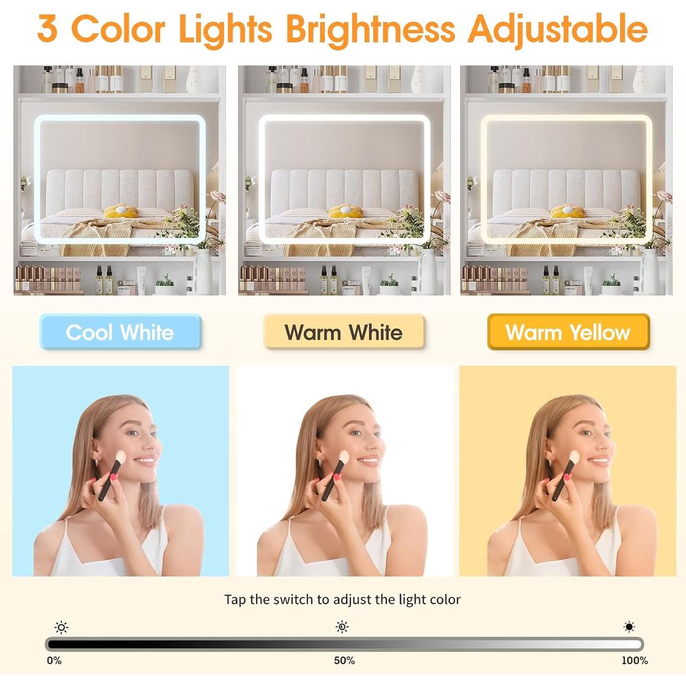 โต๊ะเครื่องแป้งพร้อมกระจกและไฟ - Desk Setup In Small Bedroom บทวิจารณ์และราคา