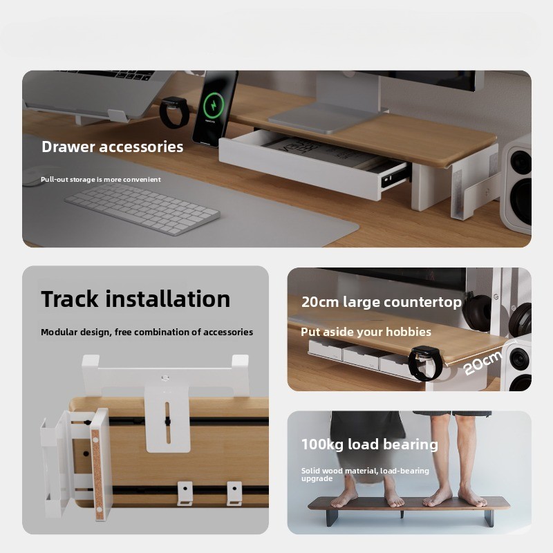 ขาตั้งจอคอมพิวเตอร์ไม้จริงทันส - Monitor Riser Wood บทวิจารณ์และราคา