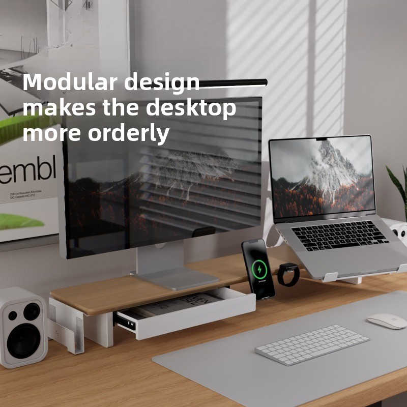 ขาตั้งจอคอมพิวเตอร์ไม้จริงทันส - Monitor Riser Wood บทวิจารณ์และราคา