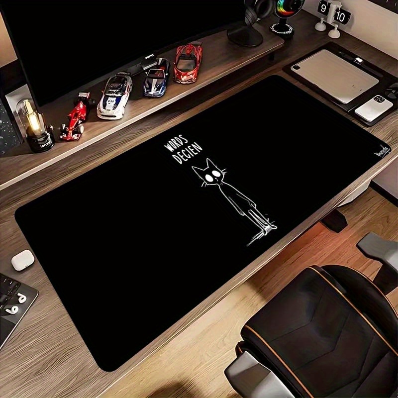 แผ่นรองเมาส์เกมมิ่งลายแมวตลกๆ  - Desk Setup Gaming And Work บทวิจารณ์และราคา