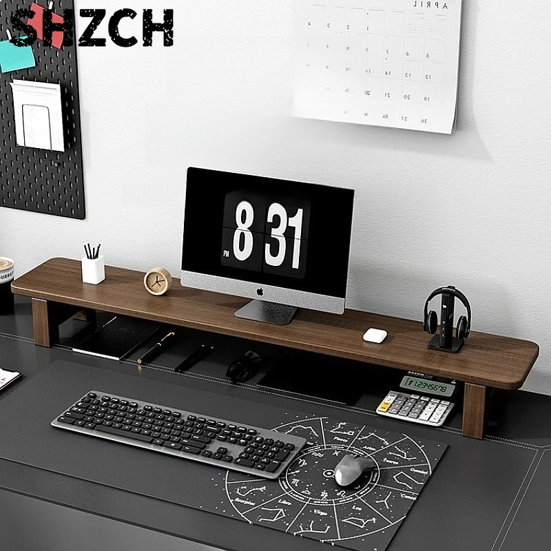 แท่นวางจอคอมพิวเตอร์วอลนัท ปรั - Monitor Riser Wood บทวิจารณ์และราคา